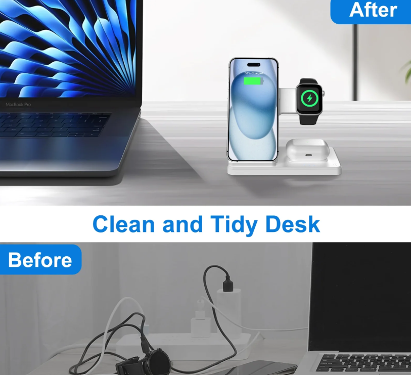 TriCharge 3-in-1 Wireless Charging Stand