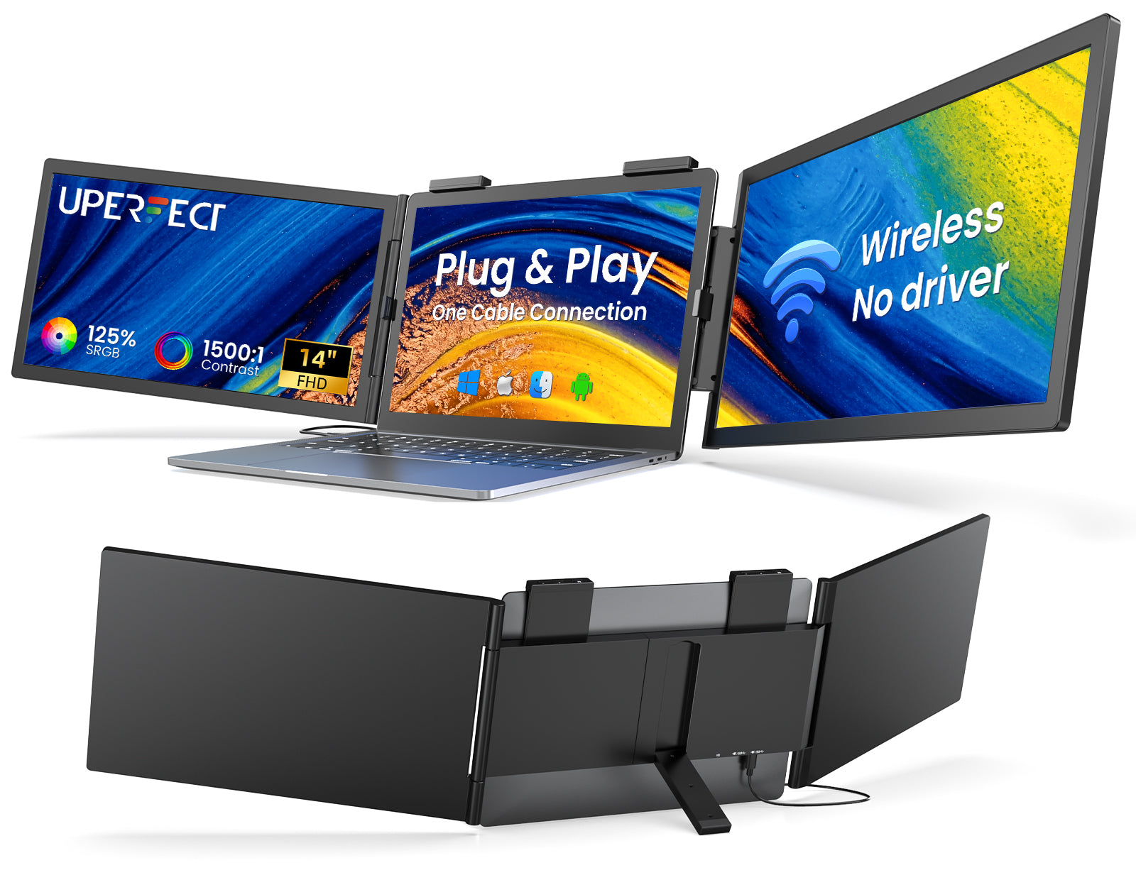 TriVista Portable Triple-Screen Laptop Extender