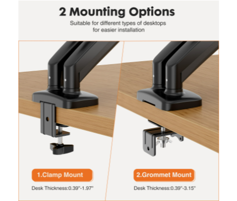 Apex Dual Monitor Arm — Gas Spring, Full Motion